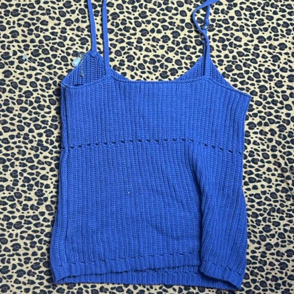 💙 Blue Ribbed Knit Tank Top 💜 - Picture 3 of 3